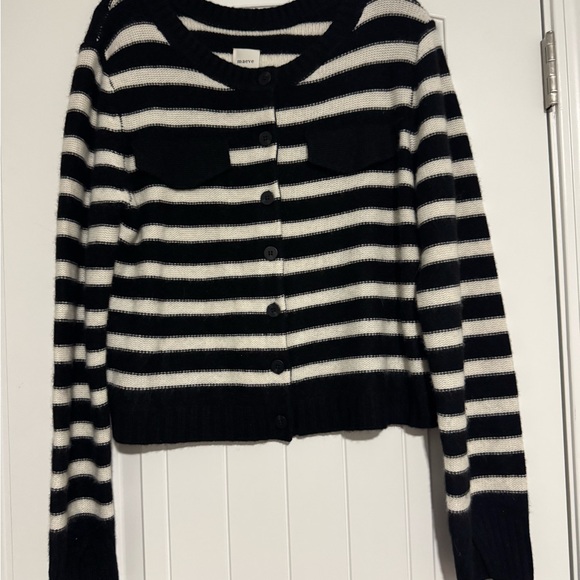 Anthropologie Monochrome Striped Cardigan 100% cashmere - Picture 6 of 8